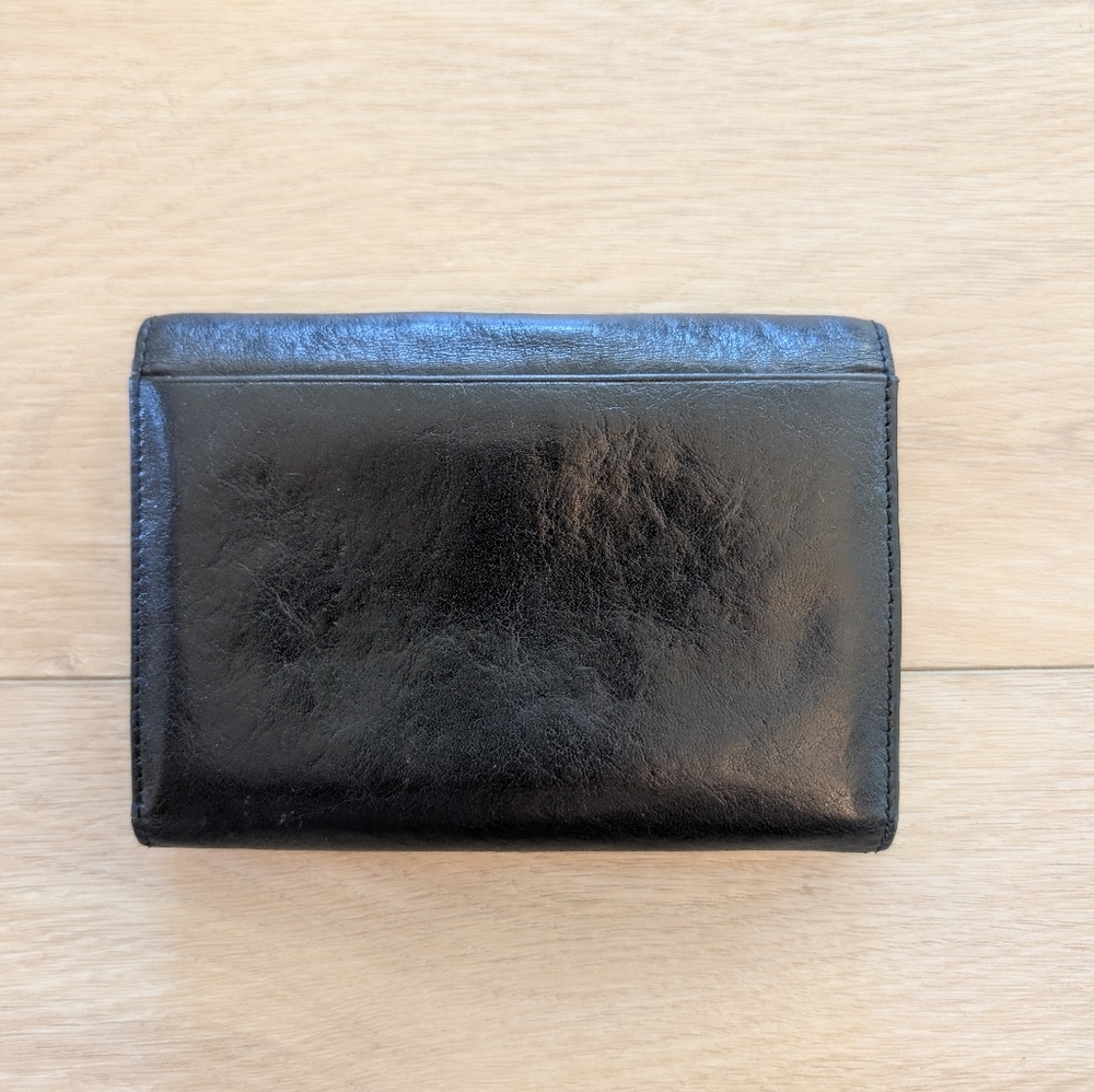 Oroton Black Leather Tri Fold Wallet - Picture 2 of 6